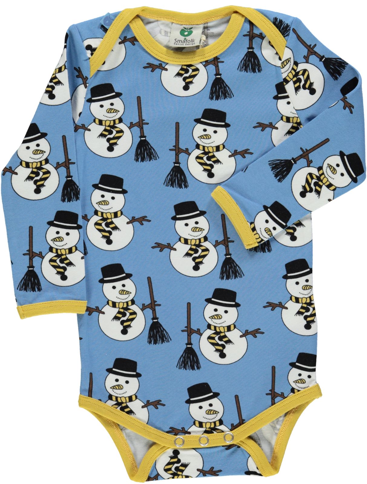 Long-sleeved baby body with snowmen