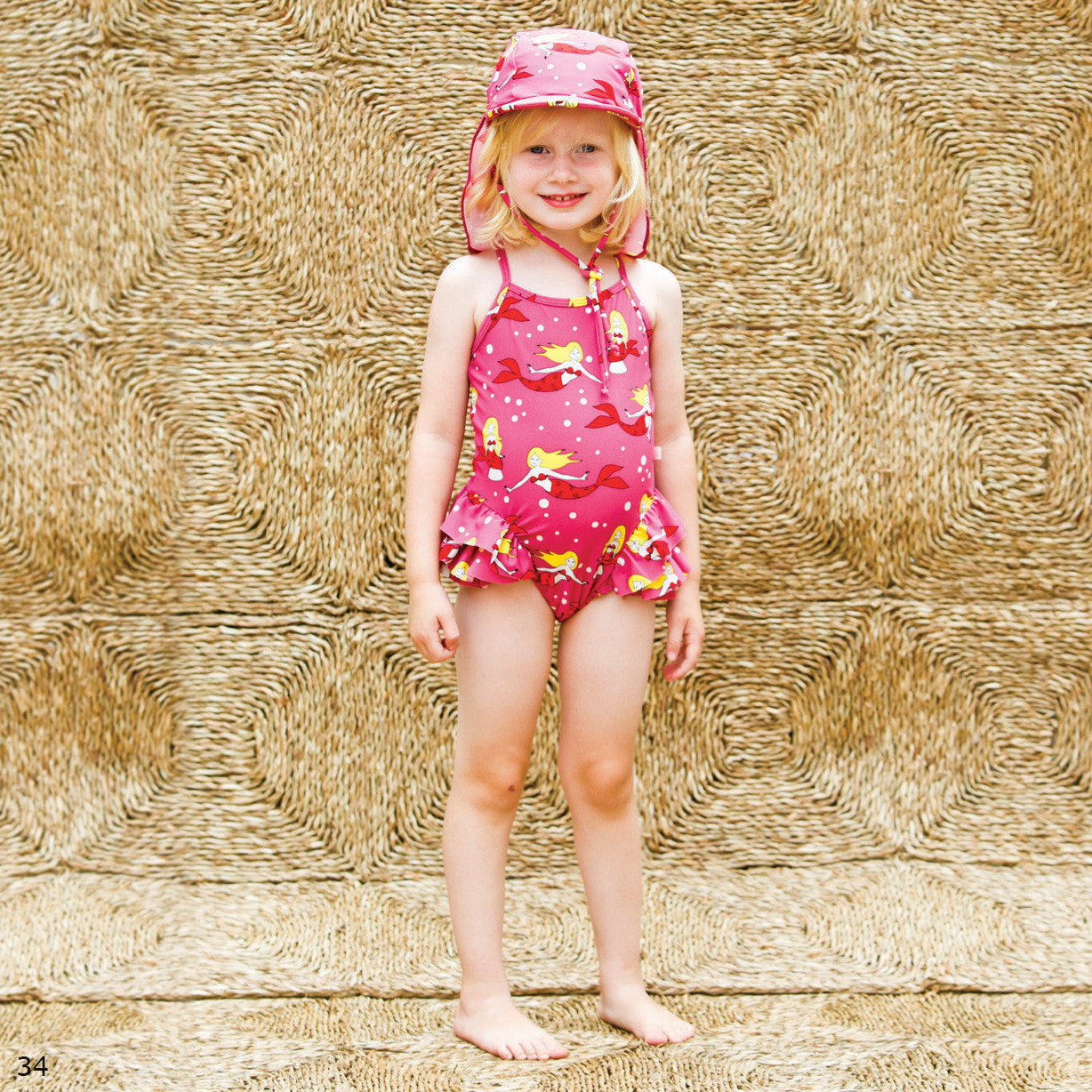 UV50 Swimsuit with ruffles and Mermaid