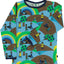 Long-sleeved blouse with landscape