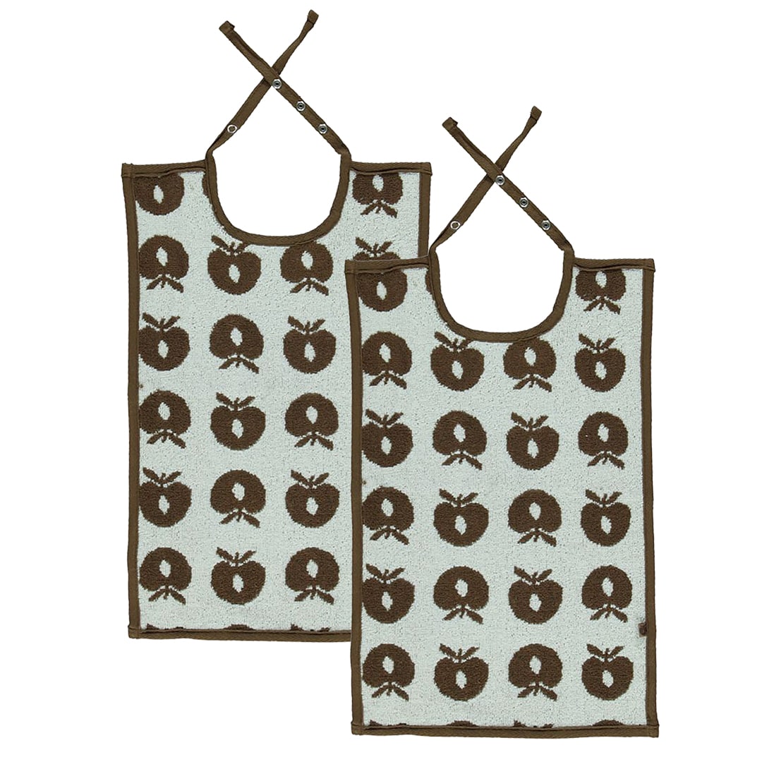 2 packs of large bibs with apples