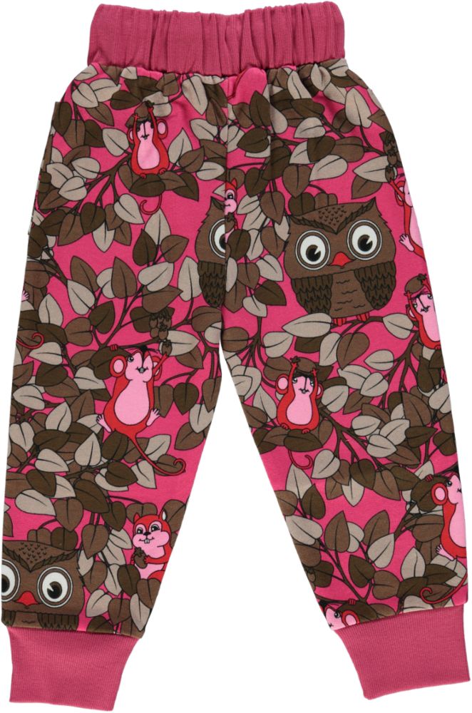 Sweatpants with owl in tree