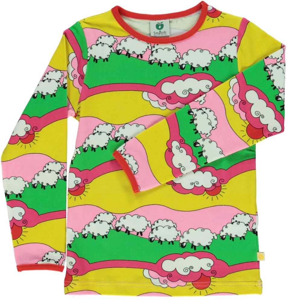 Long-sleeved top with sheep