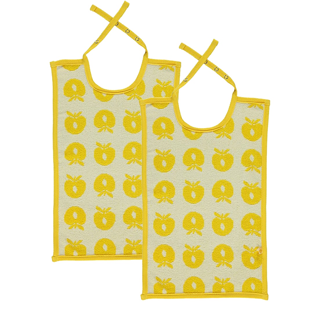 2 packs of large bibs with apples