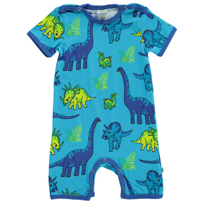 Short-sleeved baby suit with dinosaur