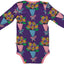 Long-sleeved baby body with flowers