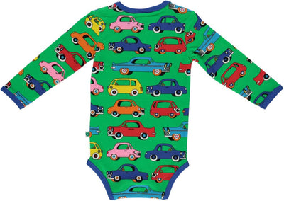 Long-sleeved baby body with cars