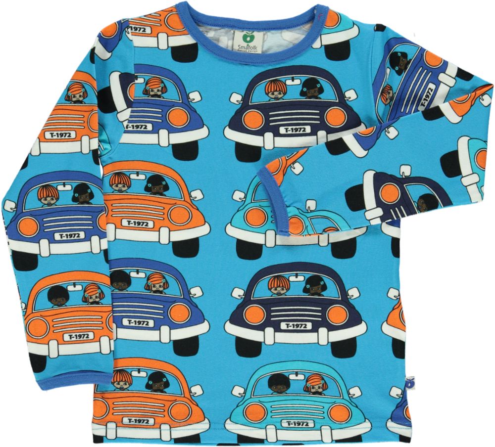 Long-sleeved top with cars