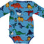 Long-sleeved baby body with dinosaurs