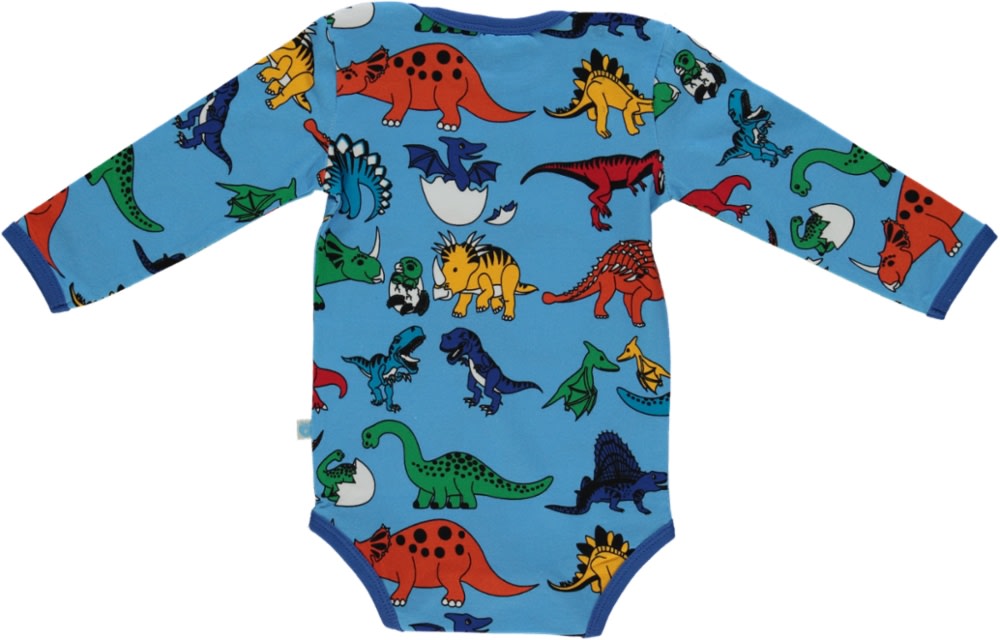 Long-sleeved baby body with dinosaurs