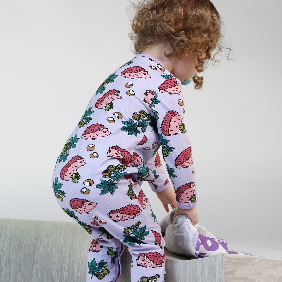 Long-sleeved baby suit with hedgehog