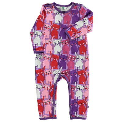 Long-sleeved baby suit with cats