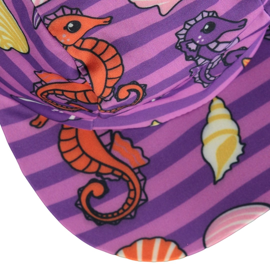 UV50 sun hat with seahorses