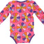 Long-sleeved baby body with flowers