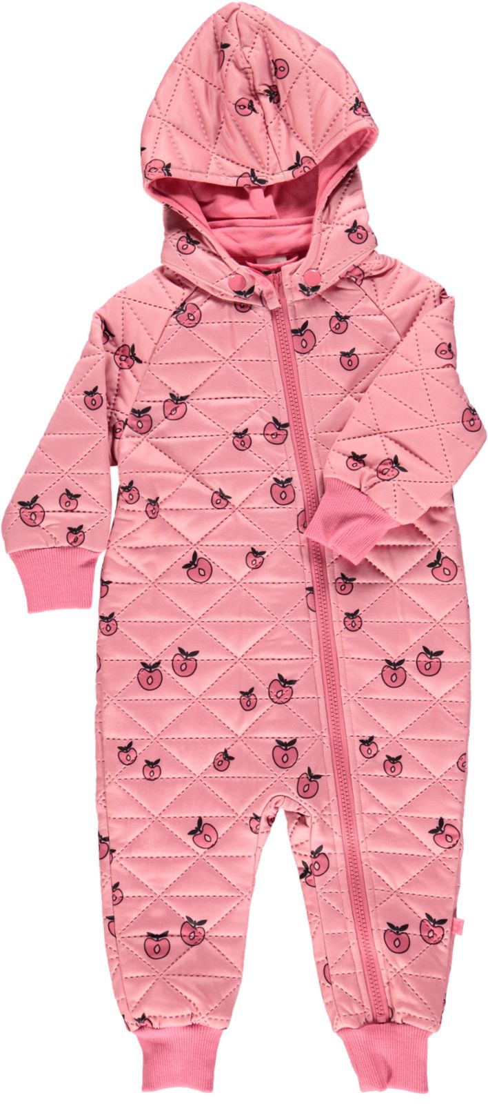 Quilted thermo suit for baby with apples