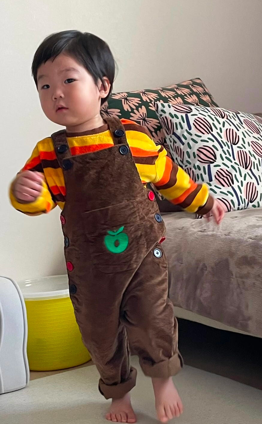 Corduroy baby overalls