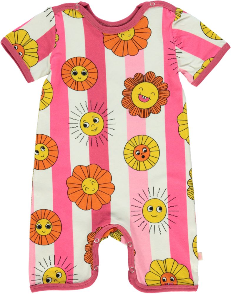 Short-sleeved baby suit with suns