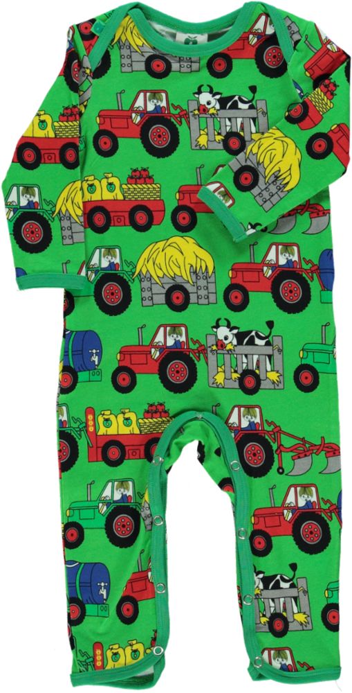 Long-sleeved baby suit with tractors