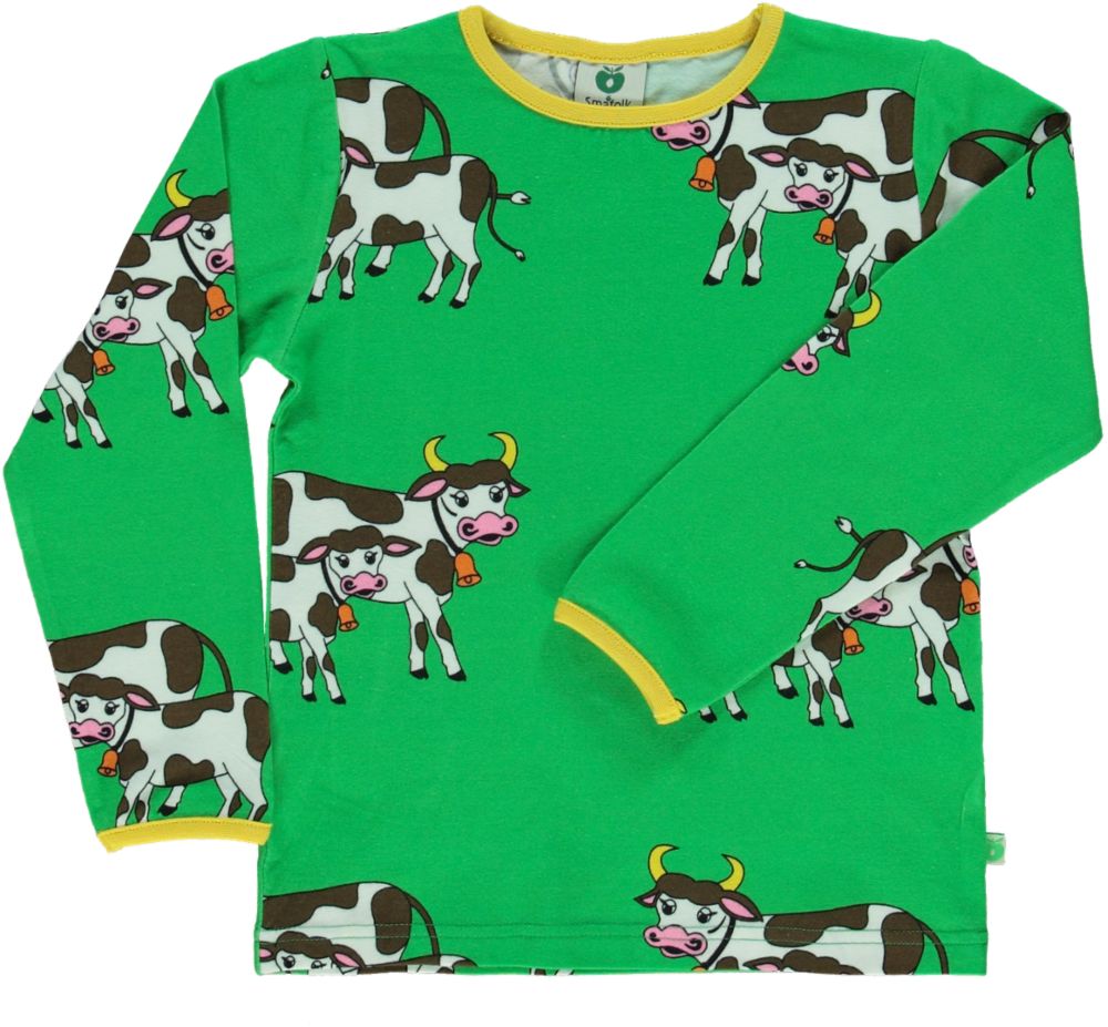 Long-sleeved blouse with cows