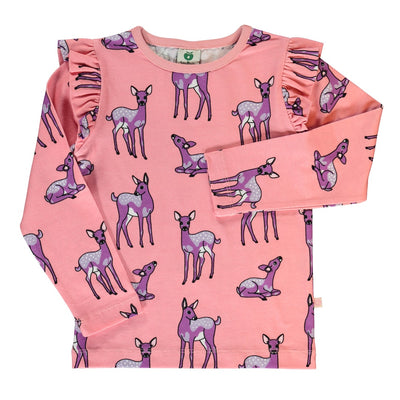 Long-sleeved top with deer