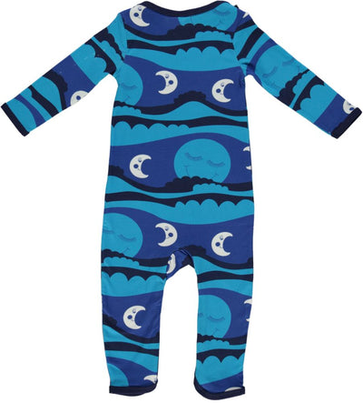 Long-sleeved baby suit with sun and moon