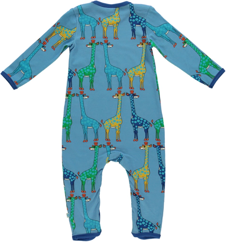 Long-sleeved baby suit with giraffes