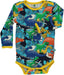 Long-sleeved baby body with dinosaurs