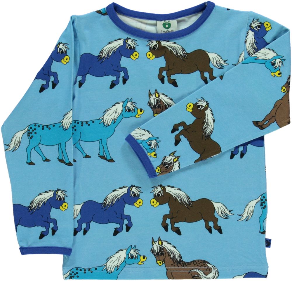 Long-sleeved blouse with horses