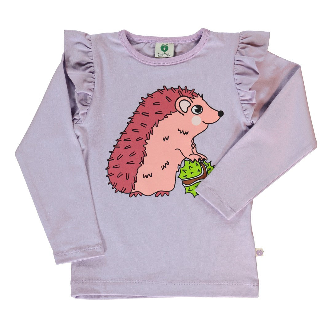 Long-sleeved top with hedgehogs