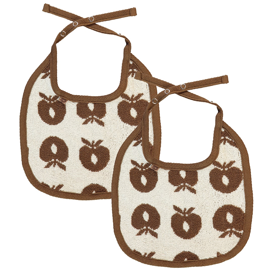 2 packs of small bibs with apples