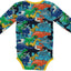 Long-sleeved baby body with dinosaurs