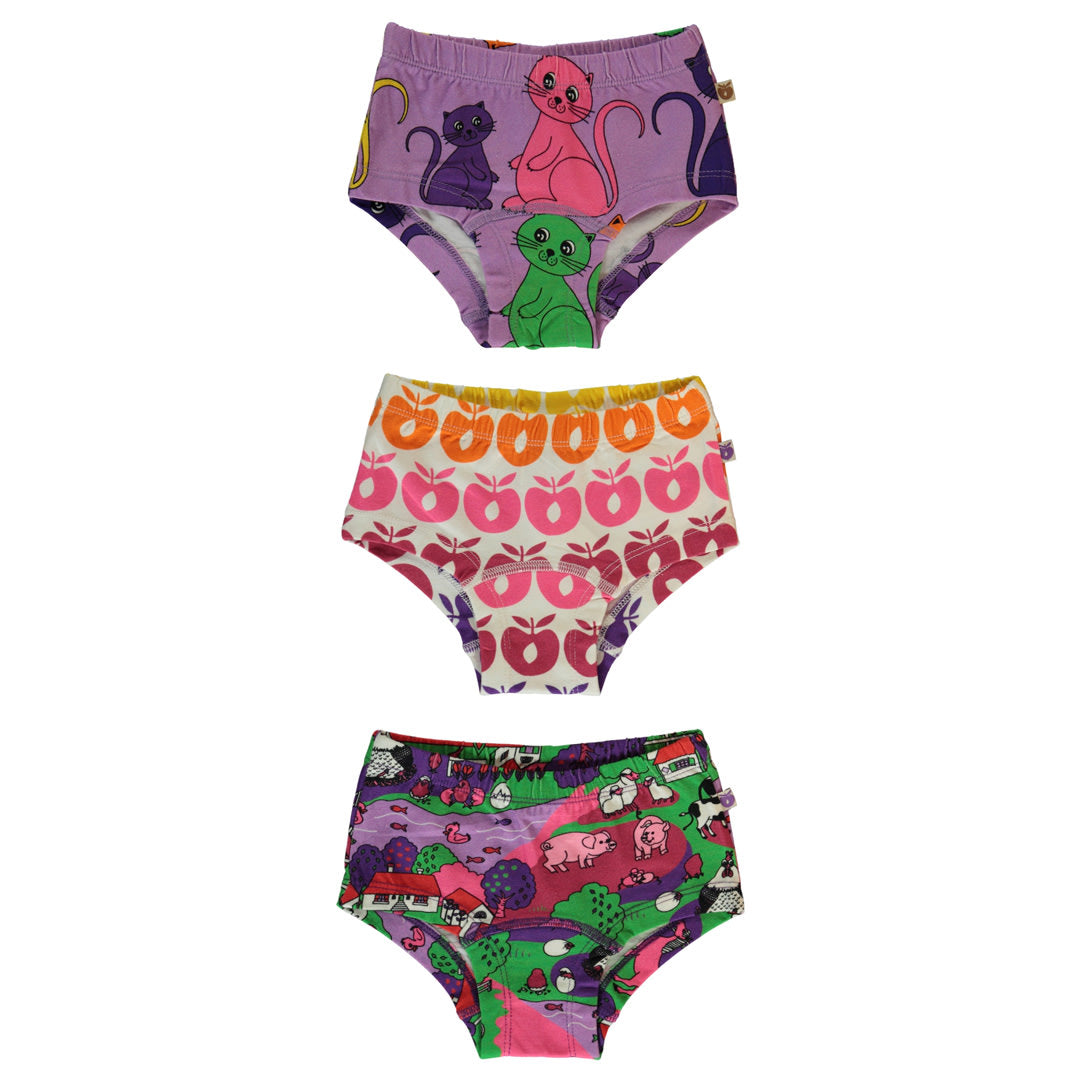 3 Pack Girls Underpantsl, Multiple Prints