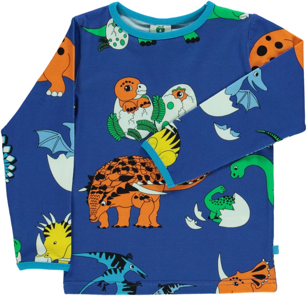 Long-sleeved blouse with dinosaur