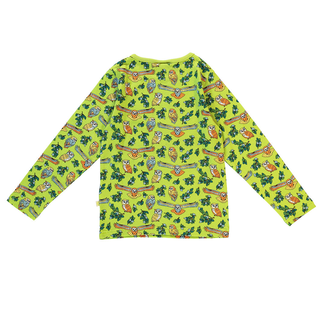 Long-sleeved top with owls