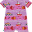 Short-sleeved baby suit with boat and fish