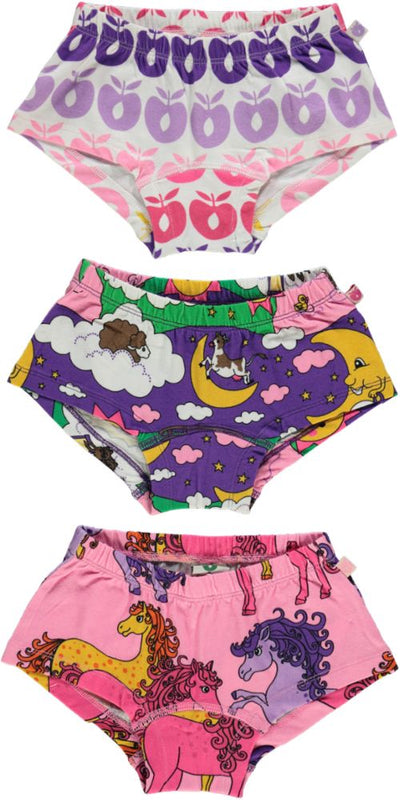 3 Pack Girls Underpants, Multiple Prints