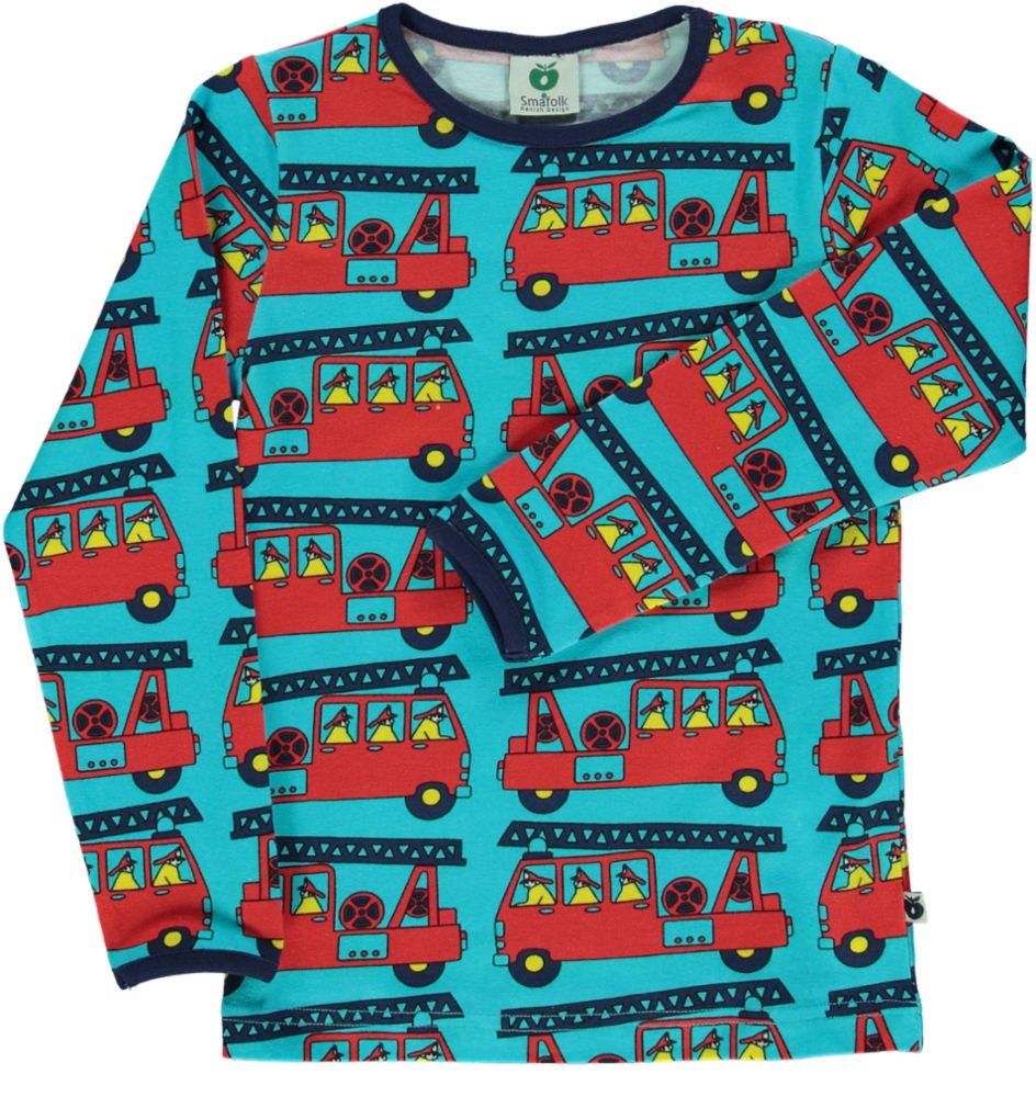 Long-sleeved blouse with fire engine