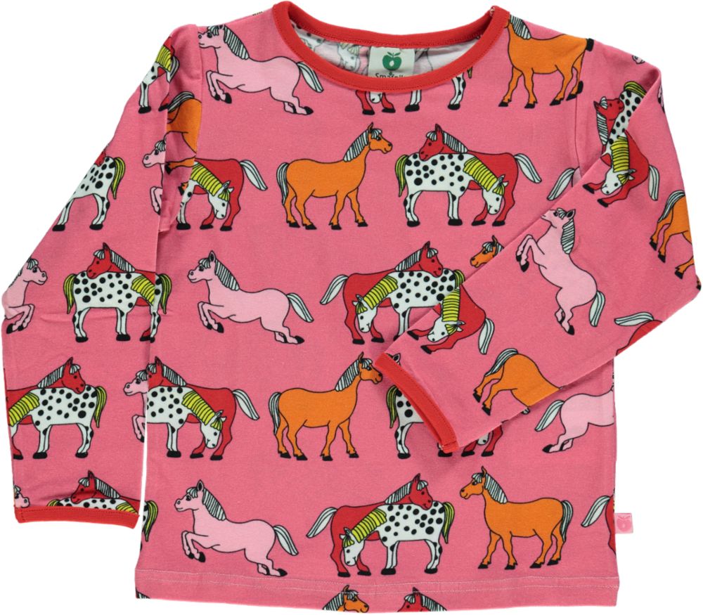 Long-sleeved blouse with horses