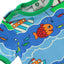 Short-sleeved baby suit with boat and fish