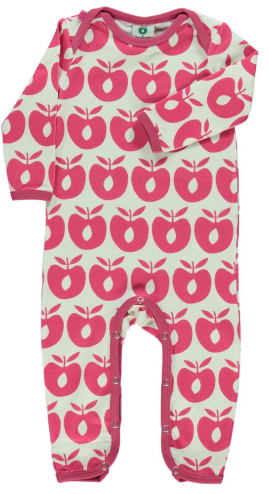 Long-sleeved baby suit with retro apples