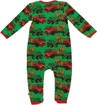 Long-sleeved baby suit with tractors