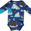 Long-sleeved baby body with winter animals