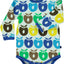 Long-sleeved baby body with retro apples