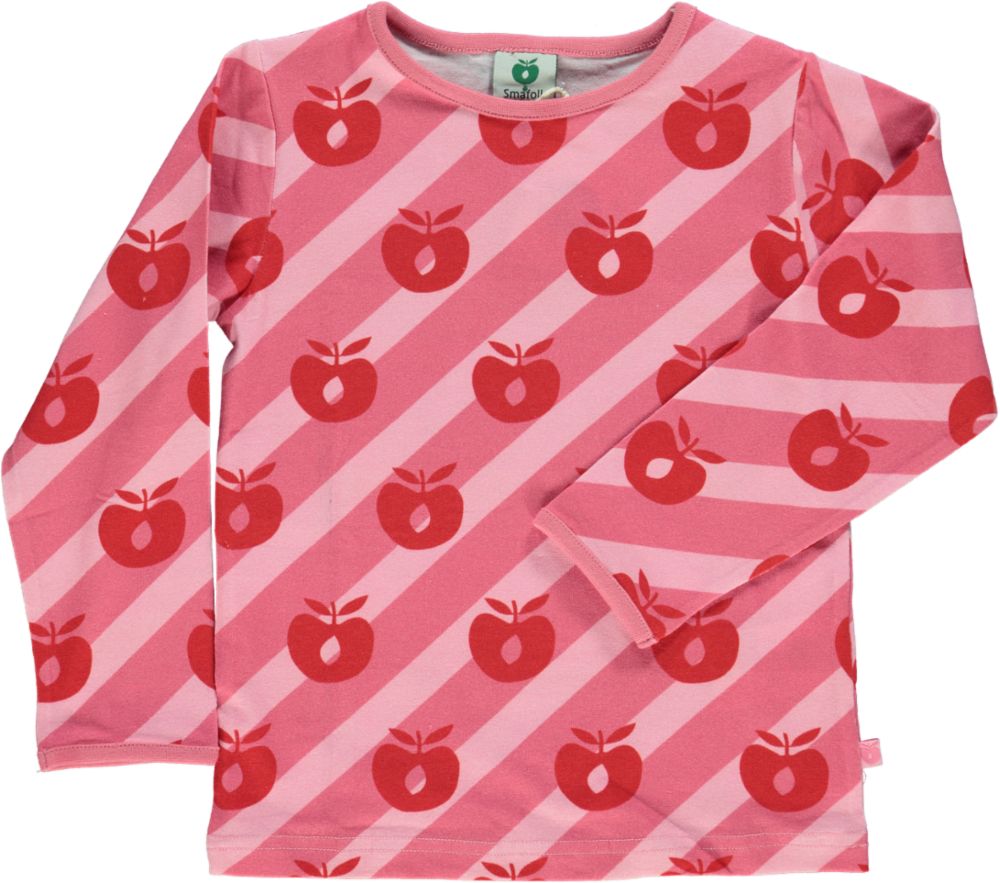 Long-sleeved blouse with apples