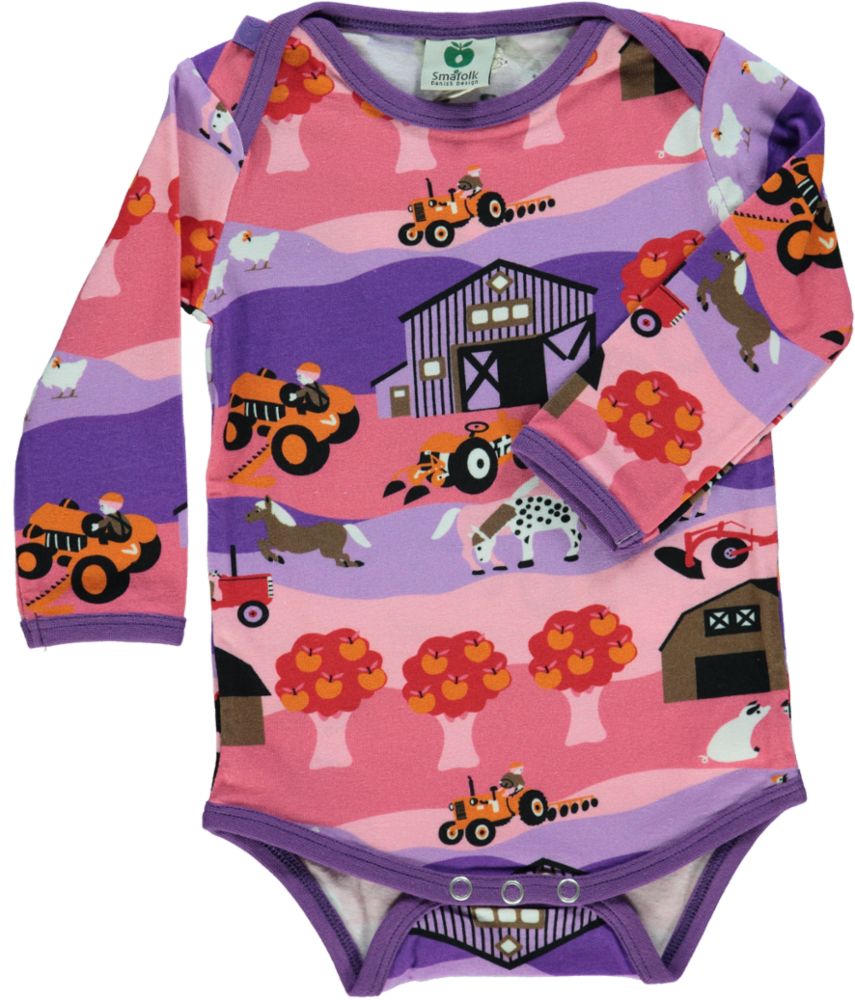 Long-sleeved baby body with landscape