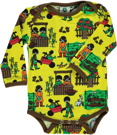 Long-sleeved baby body with garden