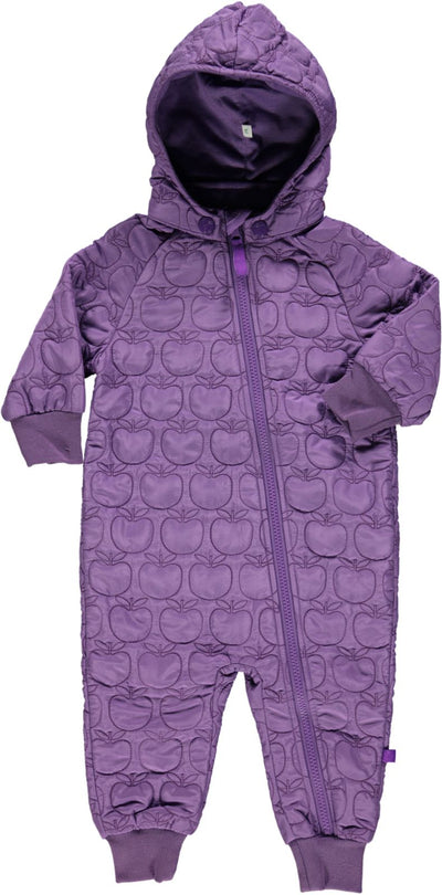 Quilted thermo suit for baby with apples
