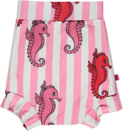 UV50 Diaper swimpants, high waist, Seahorses