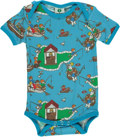 Short-sleeved baby body with boats