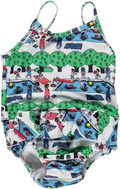 UV50 Baby diaper swimsuit,with ruffles,