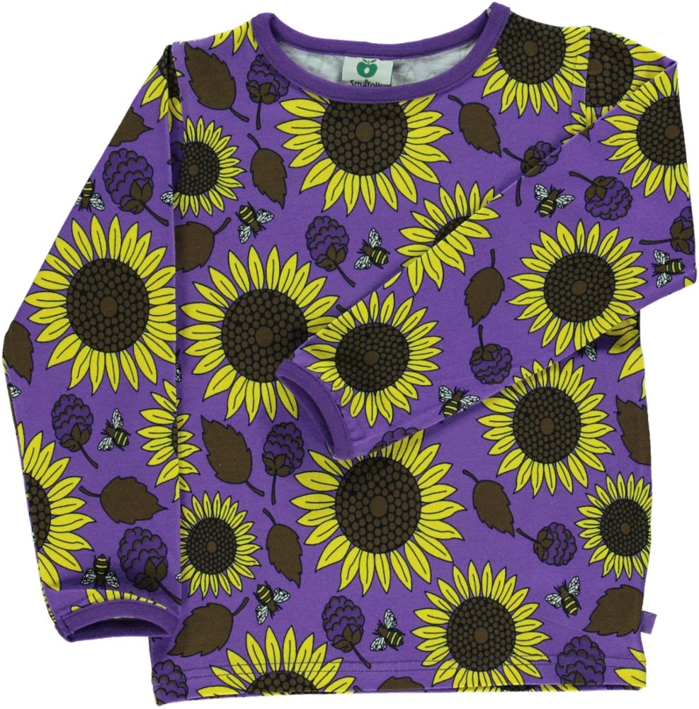 Long-sleeved blouse with sunflowers
